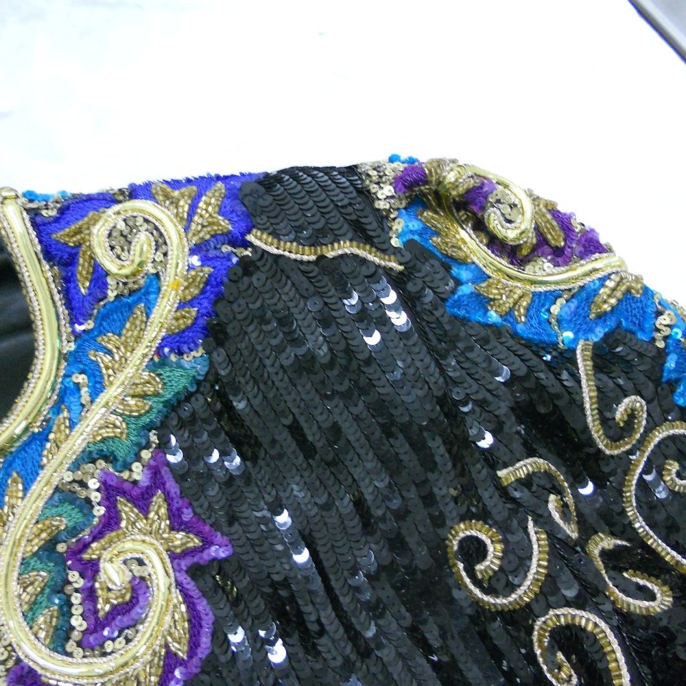 Nye Sequin Evening Jacket Euc Designer - image 5